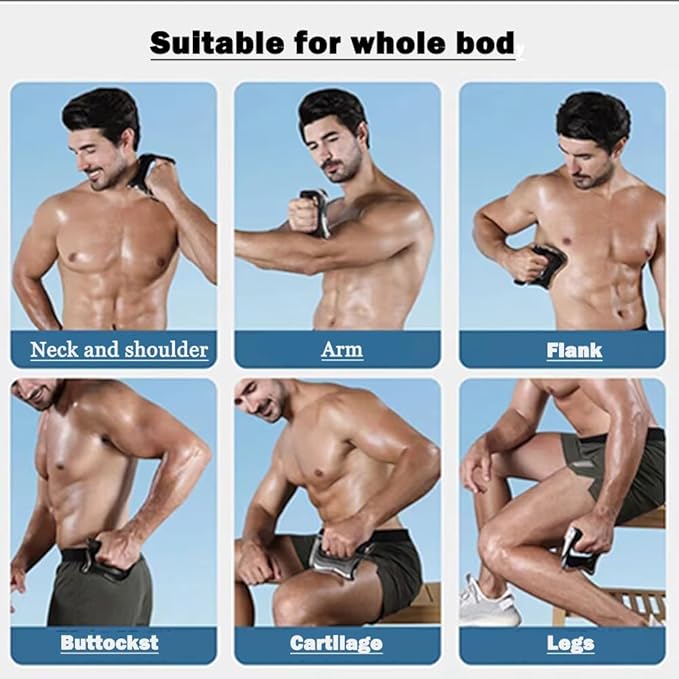 New Fascia Knife Multifunctional Massage Tool Christmas Gift Electric Fascia Knife for Muscle Relaxation Slight Vibration Scraper for Fascial Massager for the Whole Body (Black)