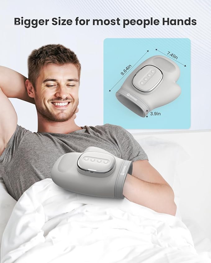COMFIER Wireless Hand Massager with Heat and Compression,2025 Updated Larger Electric Finger Massage for Arthritis and Carpal Tunnel,Wrist
