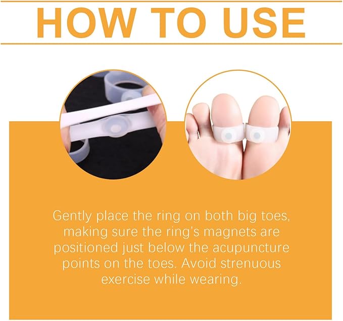 4PCS Ring Nursing, Silicon Foot Fat Weight Loss Health Massage Toe Ring,Acupressure Foot Ring Comfortable and Discreet