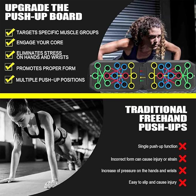 Foldable Push Up Board - Portable Push Up Handles for Home Gym, Professional Strength Training Equipment for Men and Women