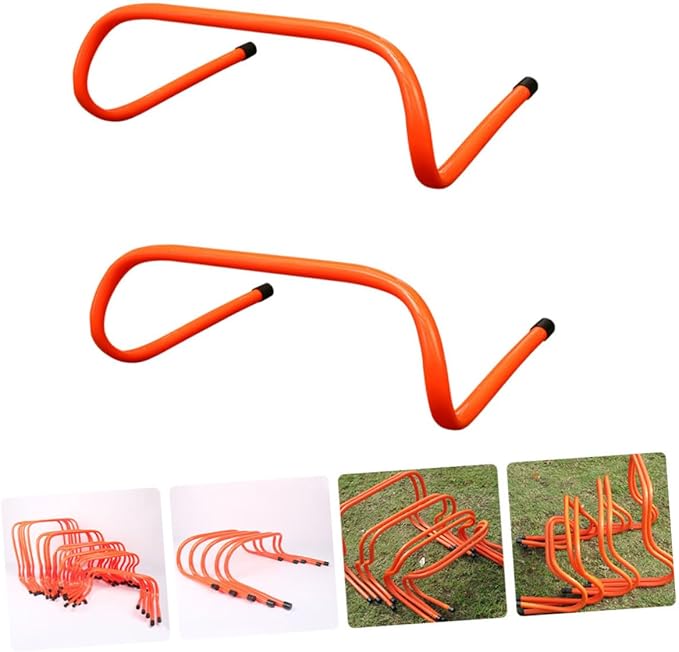FUOYLOO 2pcs Professional Speed Hurdles Plastic Agility Training Equipment Wear-Resistant 15cm High for Soccer Football Track Field Exercises