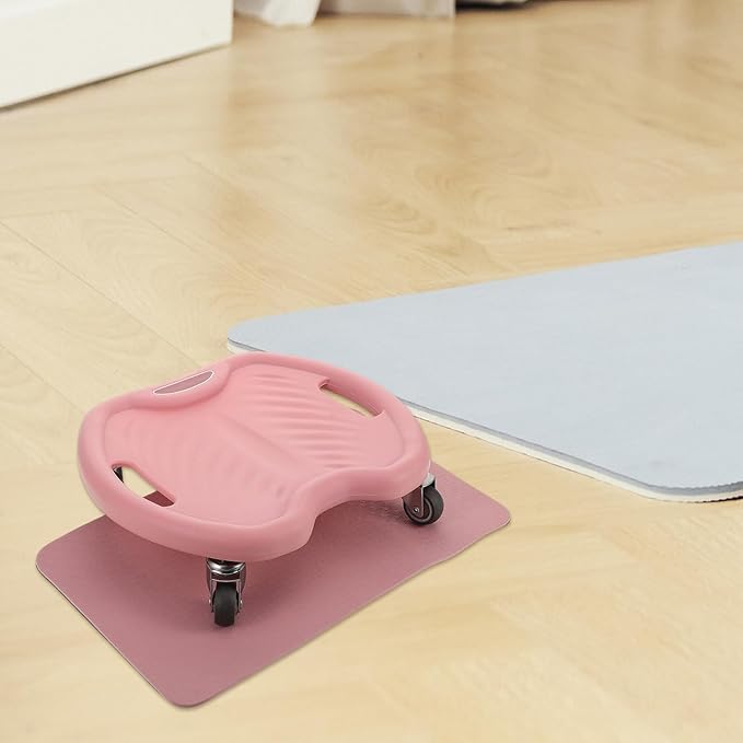 Ab Roller Wheel 4-wheel Silent Core Trainer with Knee Pad Portable Abdominal Strength Training Equipment for Home Gym and Travel Workout
