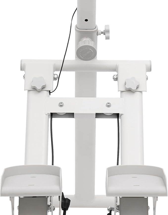 Home Stair Stepper, Foldable Vertical Climber, 120kg Load Bearing 7.4inch Non-Slip Pedals 45° Incline Commercial Multi-Level Adjustable Height Freestanding Cardio Exercise Machine W/Phone Rack, White