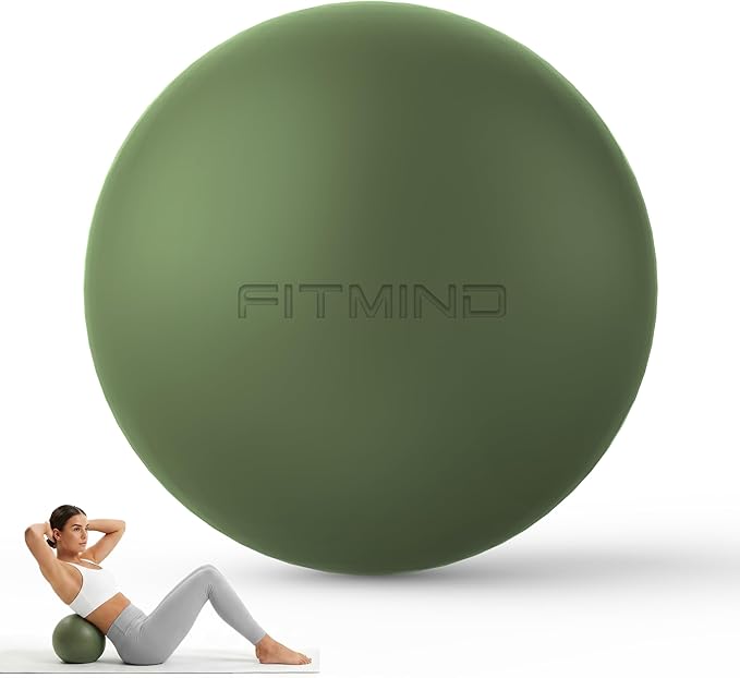 Pilates Ball 8 inch, Small Yoga Ball Extra Thick, Mini Pilates Ball with Pump, Non-Slip Surface Small Exercise Ball for Physical Therapy, Stretching, Strength & Core Training