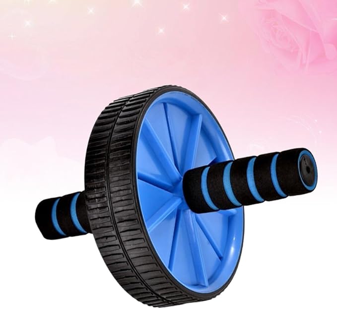 GALPADA Double Wheel Ab Roller Exercise Wheel Fitness Device with Silent Design Blue Abdominal Trainer for Home Workout Core Strengthening and Abdominal Training