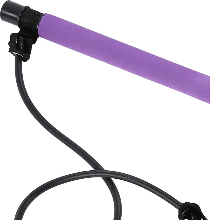 Alomejor Pilates Bar Yoga Pulling Fitness Equipment, Multifunctional Portable Steel Stick for The Home Gymnasium Office, Elastic Band for Yoga Pilates Exercise
