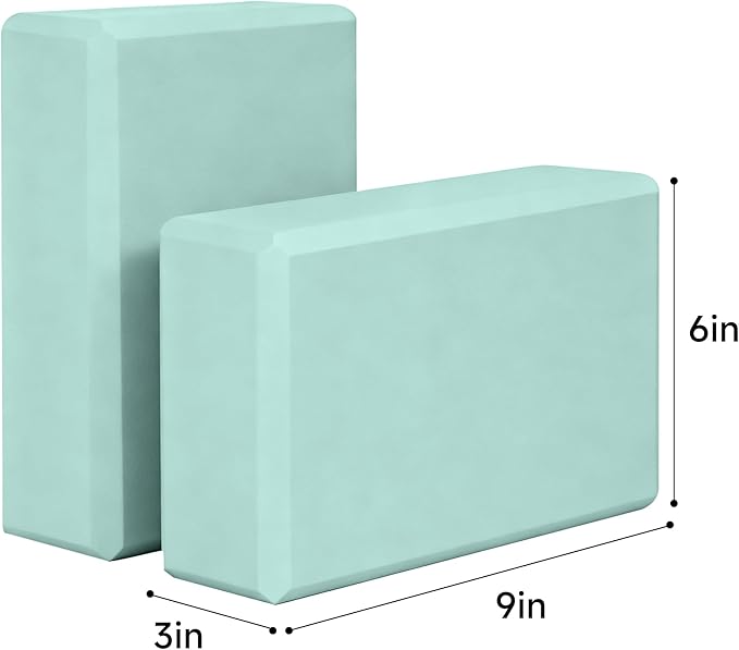 Leikefitness Yoga Blocks 2 Pack,Lightweight-High Density Eva Foam Soft Non-Slip for Yoga, Pilates, Meditation 9"×6"×3"