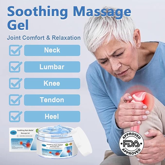 RVDU Soothing Massage Gel – Cooling Blue Gel with Natural Extracts, Fast Absorbing Formula for Back, Shoulder, Knee & Muscle Comfort, Non-Greasy (1PCS)