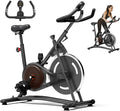 Hillhub Exercise Bike, Stationary Bikes for Home with Grip Pulse Sensor and Stepless Resistance Adjustment, Compact Indoor Cycling Bike with Tablet Mount, Compatible with APP Sync