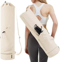 sportsnew Yoga Mat Bag with Water Bottle Pocket and Bottom Wet Pocket, Exercise Yoga Mat Carrier Multi-Functional Storage Bag, Patent pending