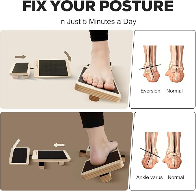 Ankle Strengthener & Ankle Balance Board for Sprained Ankles, Plantar Fasciitis Relief, Posture Correction, Stability Training, Rehab & Injury Prevention – Foot Strengthener for Home & Gym Use