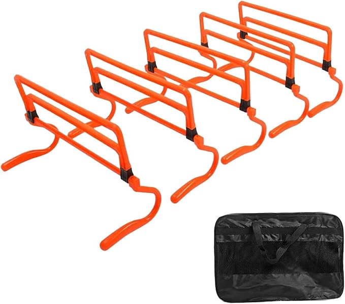 5X Agility Hurdles Obstacles Improves Strength Adjustable Speed Hurdles for Soccer Athletes Basketball Running Indoor Outdoor