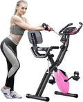 Merax Workout Bike For Home - 2 In 1 Recumbent Exercise Bike and Upright Indoor Cycling Bike Positions, 16 Level Magnetic Resistance Exercise Bike, Foldable Stationary Bike Machine, Fitness Bike