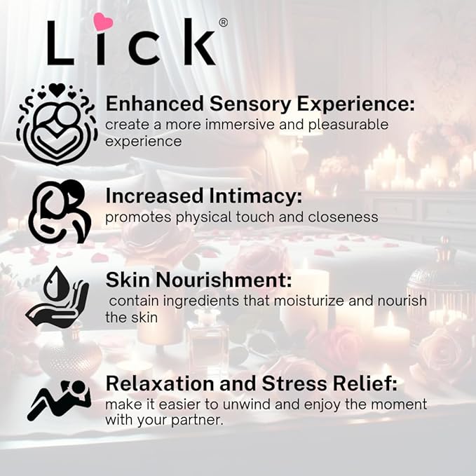 Lick Blueberry Flavored Massage Oil – Sweet Berry Edible Massage Oil with Sweet Almond Oil & Vitamin E, Lightweight Smooth Glide for Couples Massage & Play, 4 oz