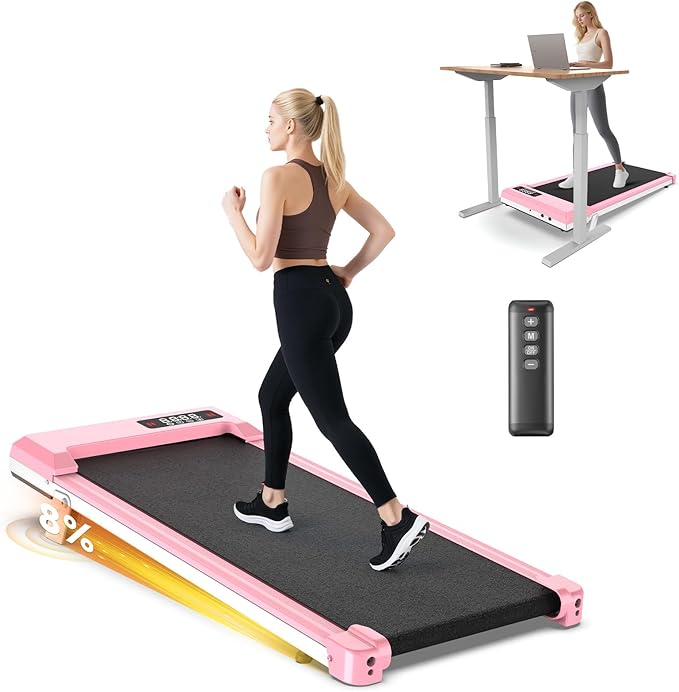 Walking Pad Treadmill with Handle Bar,Walking Pad with Incline 8%,2.5HP Quiet Under Desk 320 lbs 2 in 1Treadmills for Home Office,Compact Foldable Walking Pad,Remote Control&LED Display
