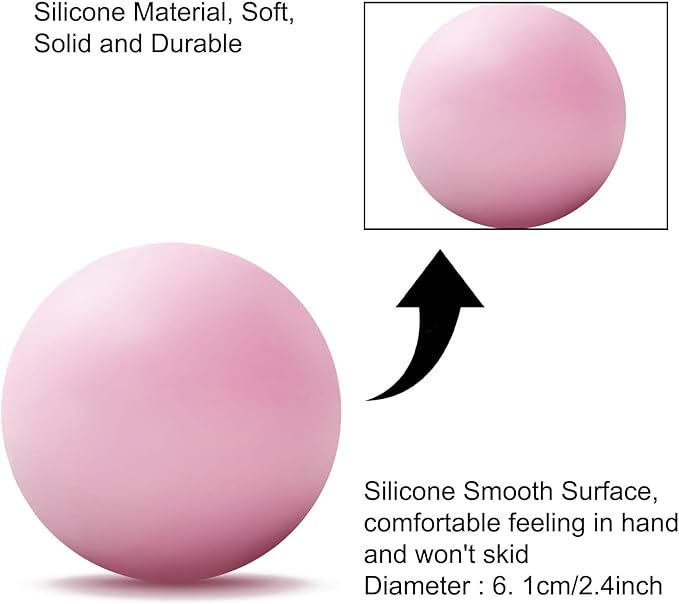 WOVTE Massage Lacrosse Ball for Sore Muscles, Shoulders, Neck, Back, Foot, Body, Deep Tissue, Trigger Point, Muscle Knots, Yoga and Myofascial Release (Pink)