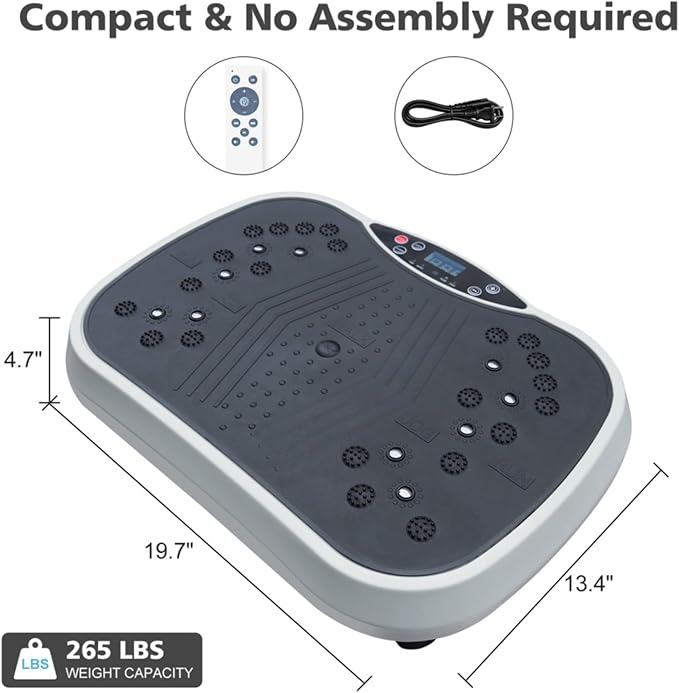 Dual-Control Design Vibration Plate Exercise & Fitness Machine Whole Body Workout Vibration Fitness Platform, Home Training Equipment for Weight Loss & Toning Wear Well