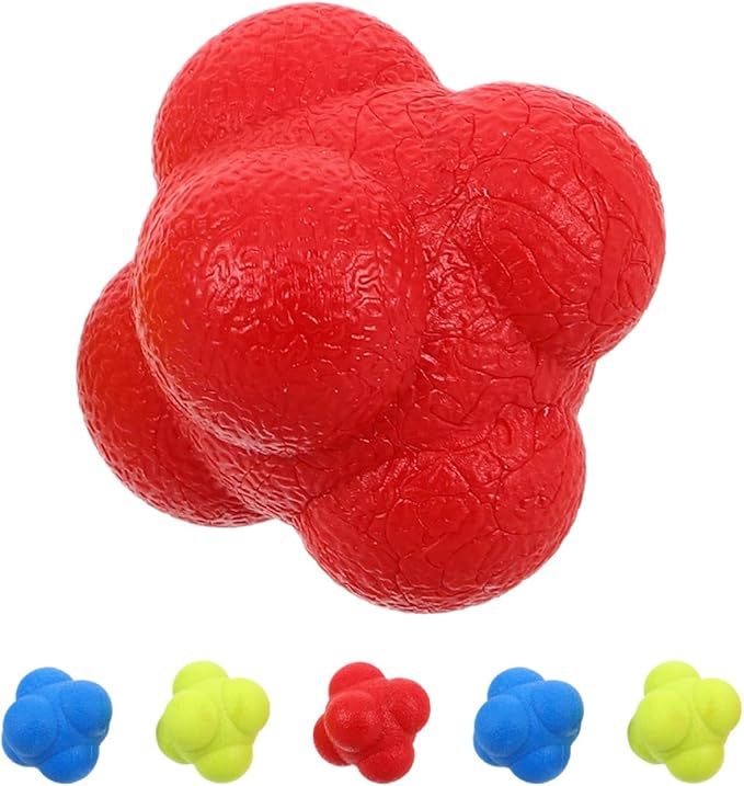 Wakauto 6pcs Hexagon Reaction Ball for Speed and Reflex Training Enhance Hand-Eye Coordination and Agility Sports Agility Balls for Adults Fitness and Stick Handling
