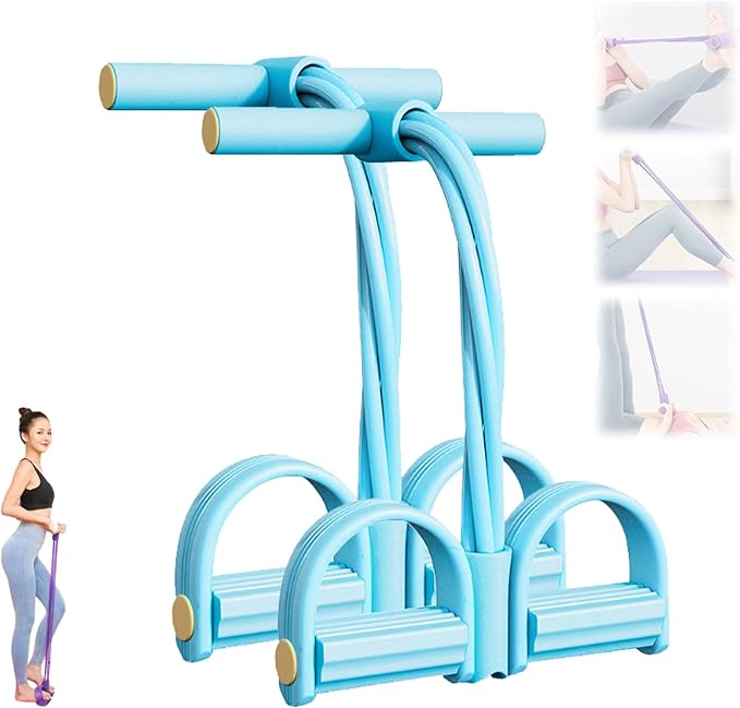 Fashion Puller Exercise, 8 Tube Pedal Resistance Device, 21 Fitness Resistance Bands-4 Tube Pedal Ankle Puller,Detachable and Adjustable Pedal Resistance Device, Unisex
