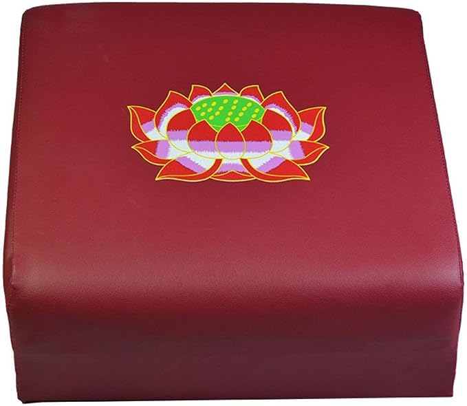 Colaxi Meditation Bench Prayer Cushion for Knees Portable Wooden PU Leather Kneeler Pad Kneeling Stool Meditation Cushion for Indoor