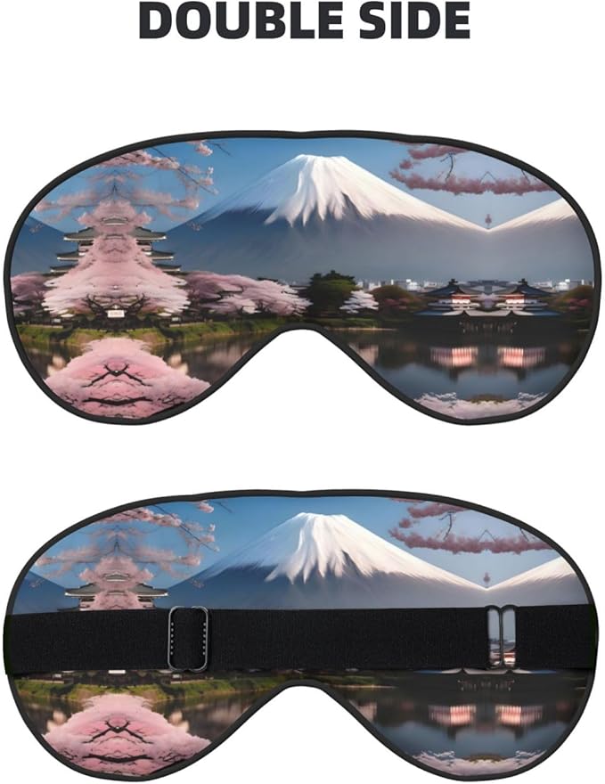 Mt. Fuji in Early Spring Head-Mounted Double-Sided Light-Blocking Sleeping Eye mask to Protect Eyes and Relieve Eye Fatigue