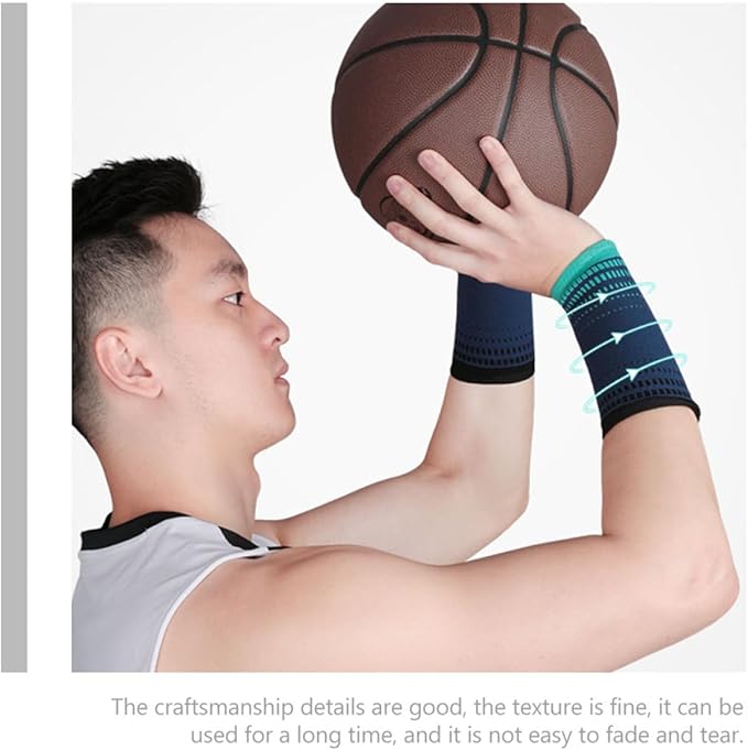 Professional Wrist Brace and Protective Wrist Sleeve, 2pcs Navy Blue Knitted Compression Supports for Weightlifting and Fitness, Breathable Sports Joint Wraps for Men and Women