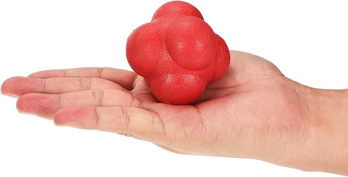 2 Pack Bounce Reaction Ball - Coordination Training Ball, Wear-Resistant, Apply to Tennis/Softball/Badminton Training (57 x 57mm, Red Green)