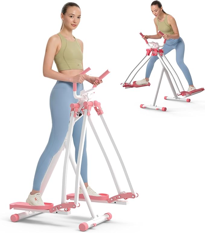HOTWAVE Air Walker Exercise Machine, Home Space Walker Aerobic Stepper, Foldable Elliptical for Small Spaces - Cross Trainer Glider Exercise Machine for Men and Women Fitness Equipment