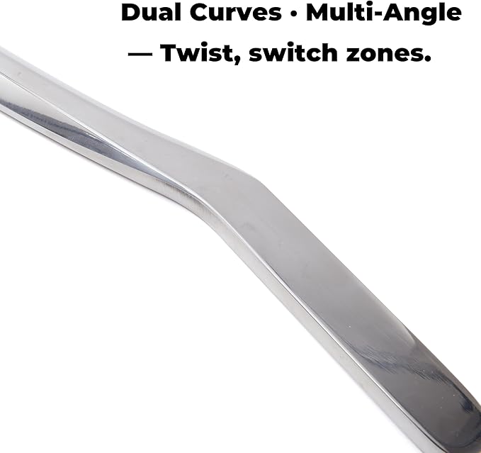18-Inch Stainless Steel Foot Massage Tool – Muscle Scraper Stick for Calf and Arch Tension – S-Shaped Fascia Bar for Lower Leg Deep Tissue Release