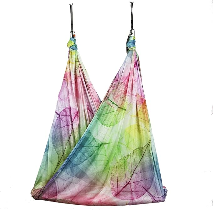 Aerial Yoga Hammock Aerial Pilates Silk Yoga Swing Set Inversion Equipment include daisy Chain, Pose Guide 5.5 yards
