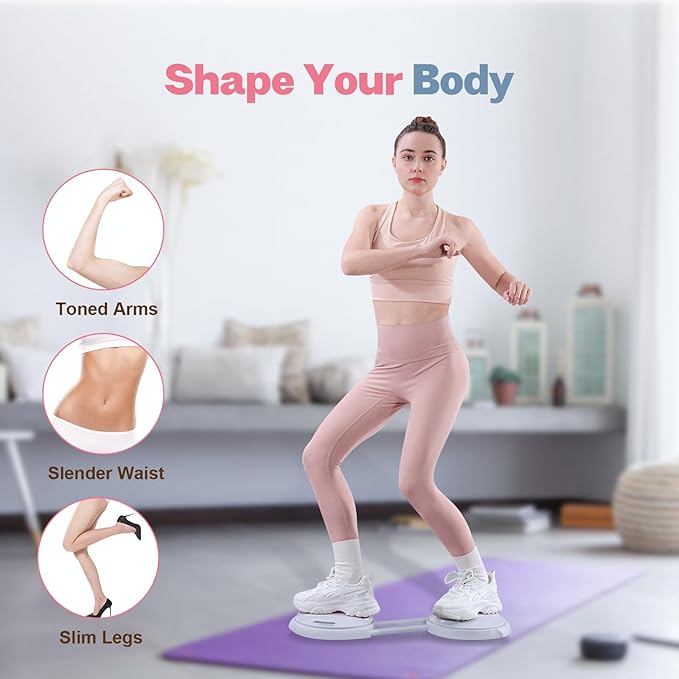 Ab Twister Board, Waist Twister Machine with Counter & Resistance Bands, Adjustable Foot Spacing Waist Twisting Disc for Slimming, Toning and Fitness, Core & Ab Workout Disc