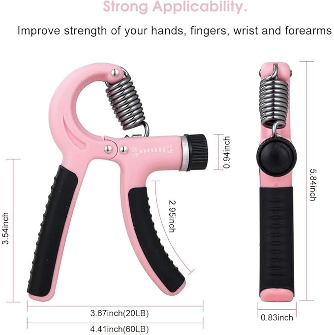 Grip Strength Trainer-2 Pack Hand Grip Strengthener Adjustable Resistance Range 20-90 lbs Non-Slip Hand Grip, Hand Gripper Exerciser, Wrist Strengthener for Forearm Grip Workout