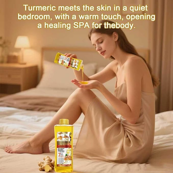 Turmeric & Honey Body Massage Oil Set - 500ml + 250ml | Natural Nourishing Dual Formula for Daily Moisturizing