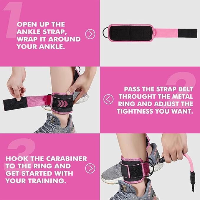 Resistance Bands, 5-Pack Ankle Band Set for Leg and Hip Training – TPE Material Band for Women Men, with Comfortable Grip, Ideal for Home Workouts, Exercise Equipment,Yoga Gym Fitness, Adjustable