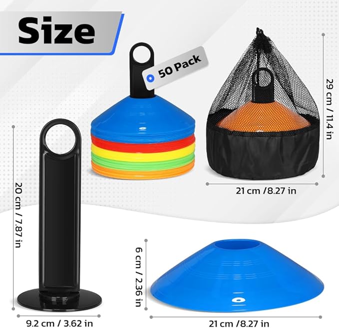 GHB Agility Ladder 2 Pack and Disc Cones 50 Pack 2 Carrying Bag