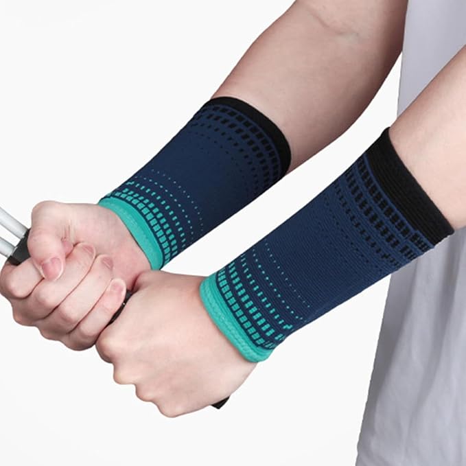 Milisten 2pcs Protective Wrist Brace Compression Training Sleeves Knit Portable Wrist Supports Fitness Joint Wraps for Men and Women Gym Workout Sports