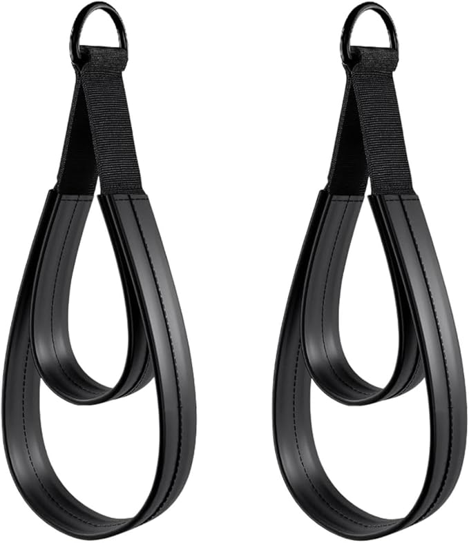 2Pcs Pilates Double Loop Straps for Reformer Comfortable Grip D Rings Strap Handle for Improve Flexibility Strength Dexterity