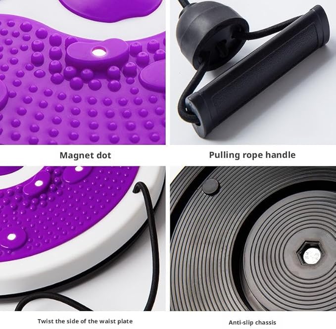 Waist Twister Machine Exercise,2026 New Ab Twist Waist Disc Board,ABS Waist Trainer Twisting Disc with Handles & Massage Foot Sole,Weight Loss Foot Massage Plate for Slimming WaistArms Hips and Thighs