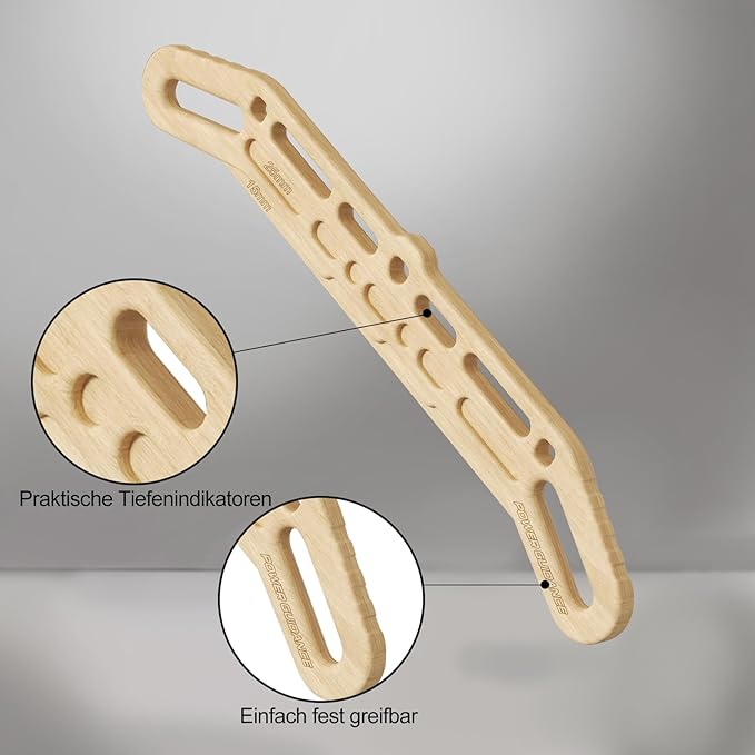 POWER GUIDANCE Wooden Hangboard, Portable Climbing Training Board, Enhances Finger Grip Strength for Indoor and Outdoor Use