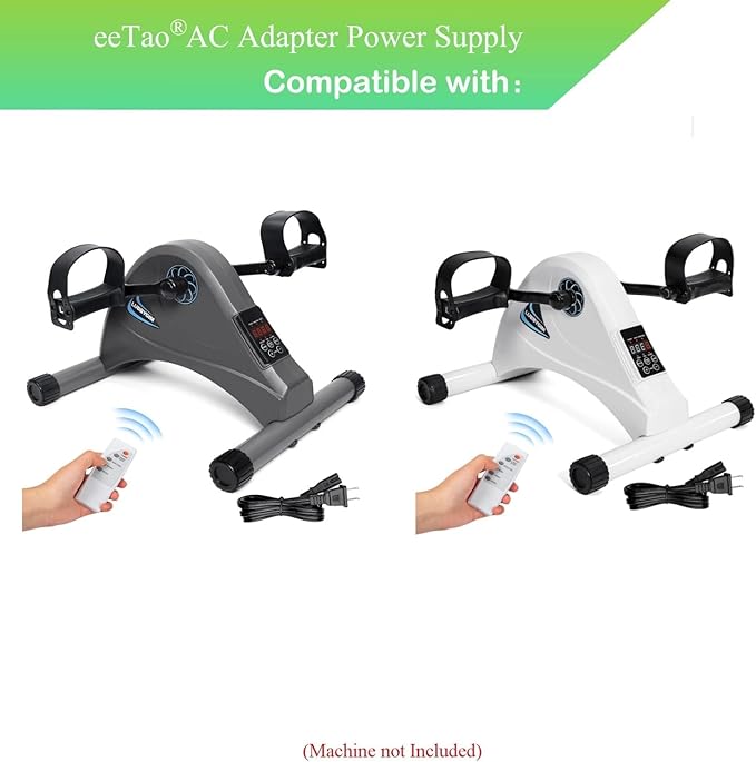 100V-240V AC Power Cord Cable Plug Lead Charger Compatible with LUBBYGIM Motorized Mini Exercise Bike Pedal Exerciser Electric Under Desk Bike Arm/Leg Fitness & Physical Therapy Power Supply