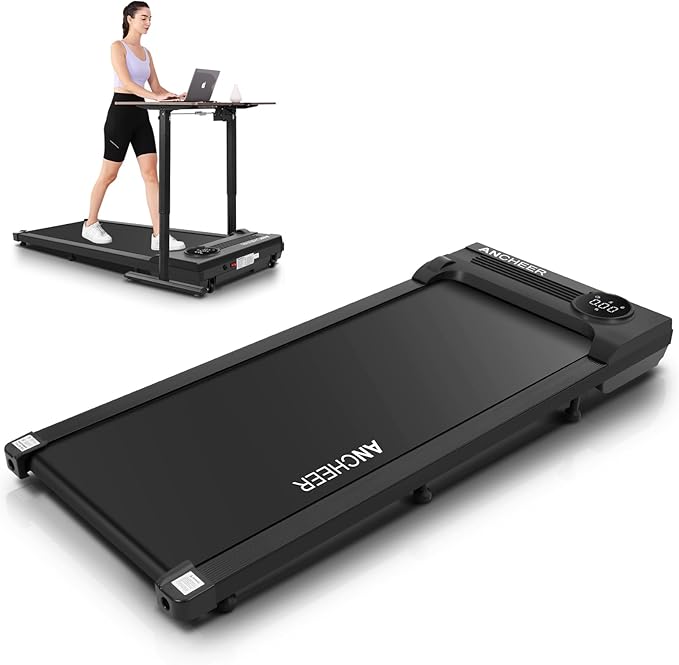 Under Desk Walking Pad for Home Office - 2.5 HP Portable Treadmill With 300 lb Capacity, Compact Jogging Running Machine, Remote Control and LED Display