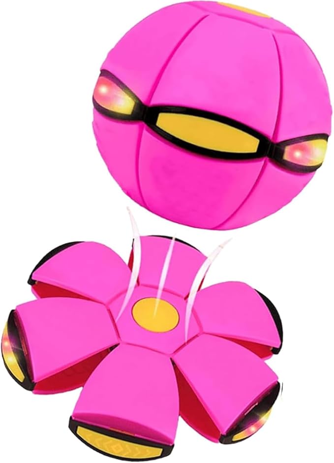Magic Bouncing Ball, Children's Bouncing Ball, Automatic Rebound Double The Fun, Magics Flying Saucer (6 Light,Pink)