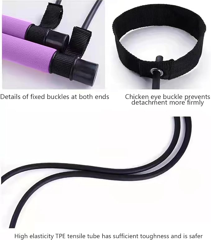 Pilates Bar Kit - Sculpting Elastic Fusion Bar Pilates Stretch Lightweight, Easy Installation Portable Workout Bars Fitness Supplies for Women, Men, Boys, Girls