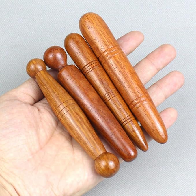 HEALLILY Foot Massage Stick 3 Pack, Wooden Reflexology Tools for Plantar Fasciitis Relief, Handheld Acupressure Wand Set for Deep Tissue Muscle Tension and Circulation, Thai Manual Aids