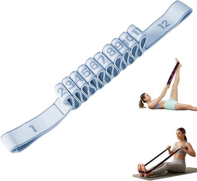 Fitness Resistance Band for Stretching and Yoga - 8/10/12 Section Fitness Resistance Band, Elastic Training Belt for Yoga, Latin, Pilates