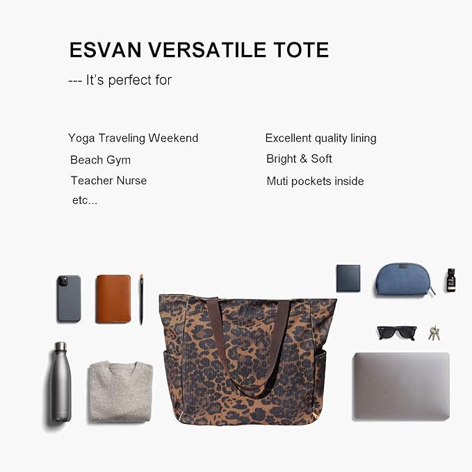 ESVAN Yoga Mat Bag Yoga Tote Carrier Shoulder Bag Carryall Tote for Office,Yoga,Pilates,Travel,Beach and Gym
