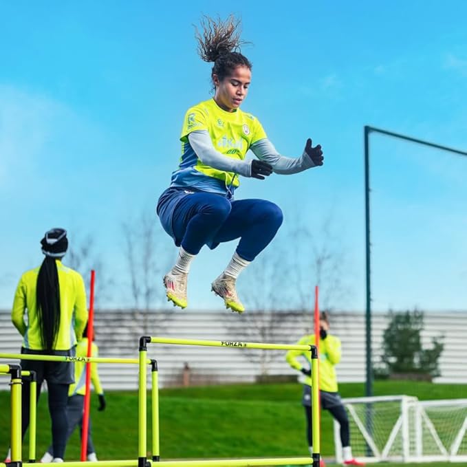 FORZA Weighted Training Hurdles – Adjustable Height 27in to 42in – Set of 5 Speed Hurdles with Folding Legs & 3-Point Base – Durable Agility Hurdles for Football, Track & Sports Training