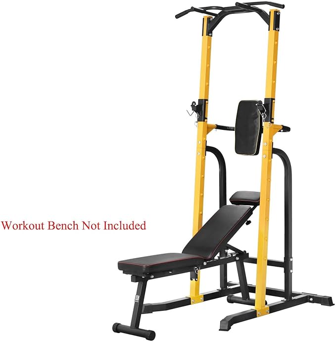 ZENOVA Pull Up Bar Station Power Tower, Adjustable Height Dip Bar for Home Gym Multi-Function Strength Training Workout Equipment