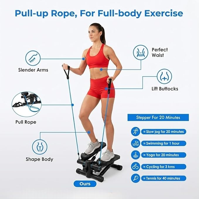 Compact Stepper Machine for Indoor Cardio & Leg Workout | Small Portable Step Exercise Equipment for at-Home Fitness | Quiet & Stable Fitness Stepper | Mini Stair Stepper for Home by ENERGI CORE