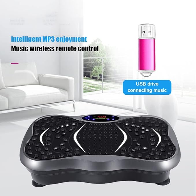 Vibration Plate Exercise Machine,99 Intensity Levels, Home Vibration Fitness Trainers - Whole Body Workout Fitness Vibration Platform - with Resistance Bands